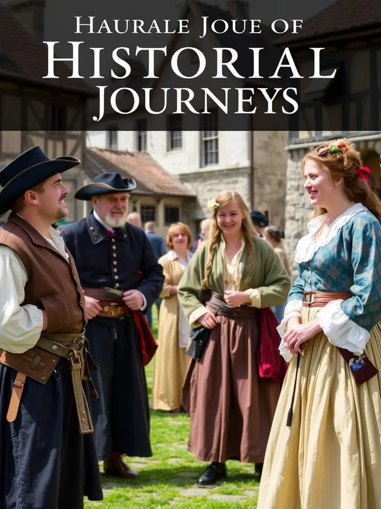 A vibrant image of a historical reenactment event at Fort Louvois, showcasing actors in period costumes and engaging with the audience.